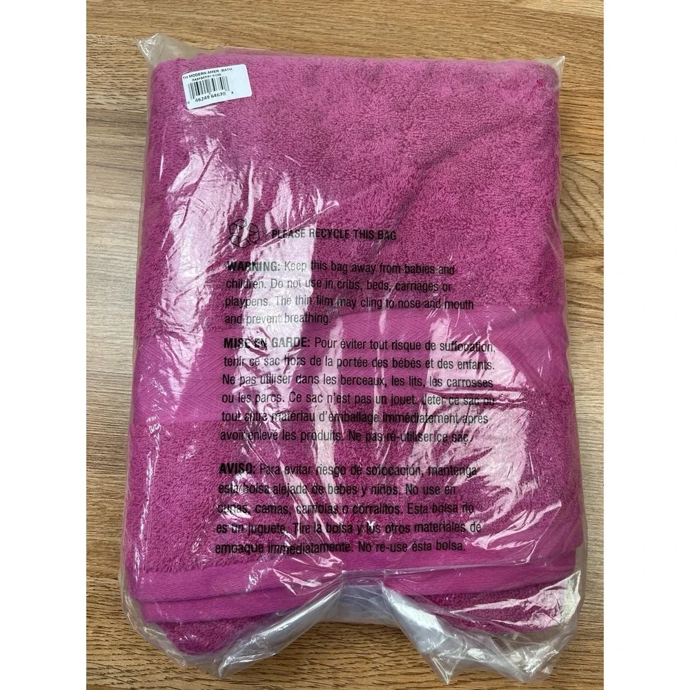 Tommy Hilfiger Solid Modern American Bath Towel, Raspberry Rose 30